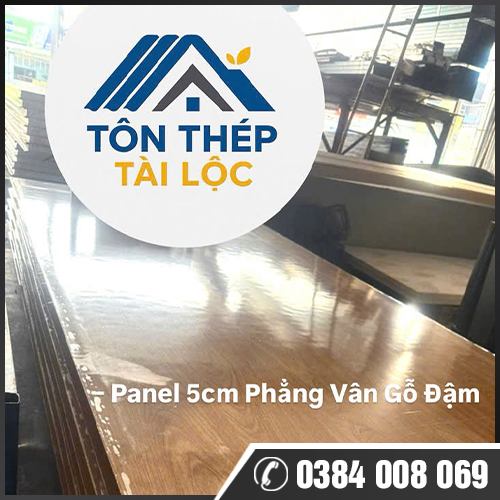 Panel 5cm Phẳng Vân Gỗ Đậm